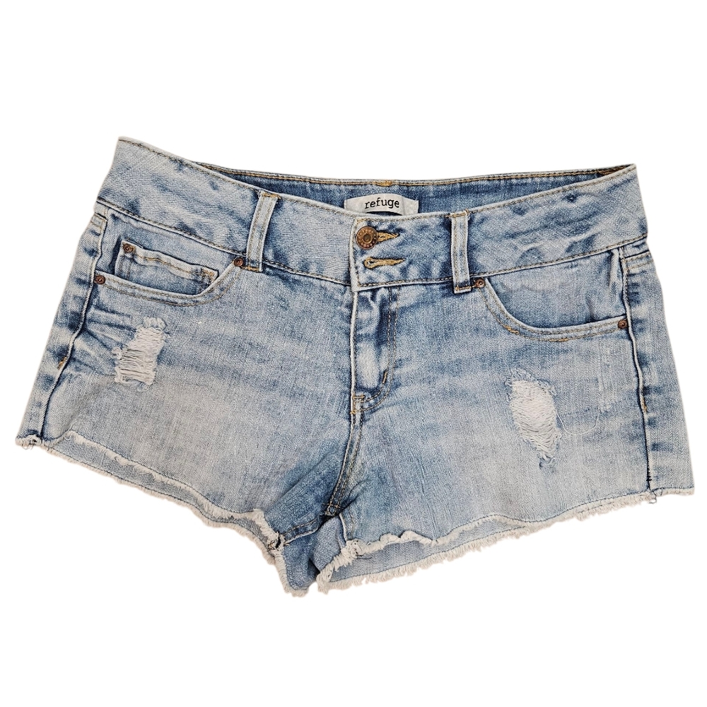 Refugee Ripped Jean Shorts